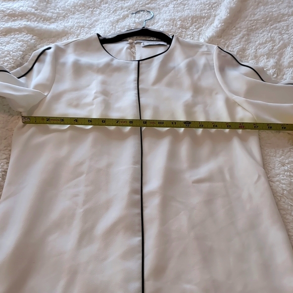 MANGO White dress with black trim in Women's size XS - Picture 6 of 6